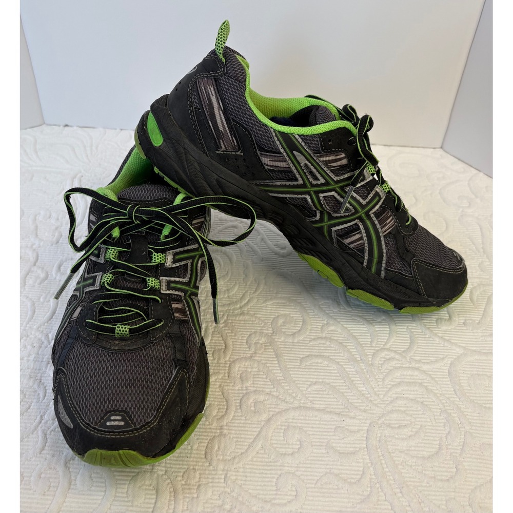 ASICS Gel Venture 5 Women's Trail Running Shoes Black Neon Green Size 8
